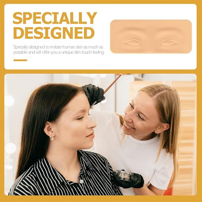 Silicone Eyebrow Tattoo Practice Skin 2Pcs Microblading Fake Makeup Skin Sheets Eyebrow Model Eyeliner Tattoos Latex Skin for Beginners