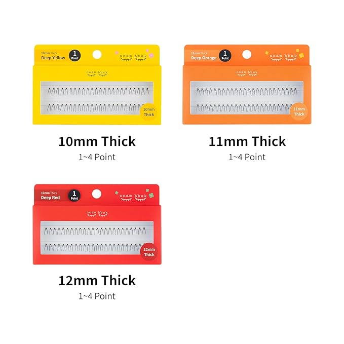 CCAMBBAK Original Looks So Natural False Eyelashes Handmade Lightweight Individual Lashes Extension Lengthening Wisps - Featherlight Synthetic Reusable (10mm Light (Brown), 4 Point)