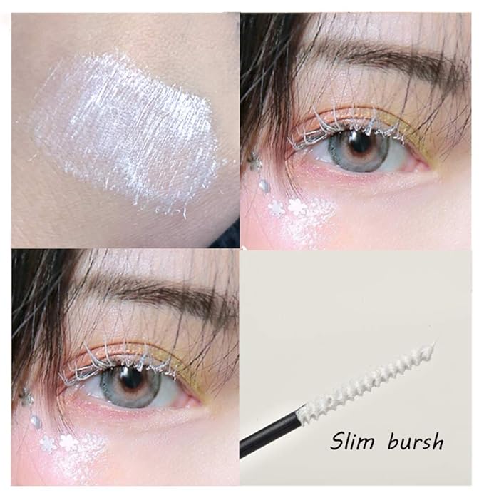 GL-Turelifes 12 Color Mascara Colorful Fiber Mascara Charming Longlasting Mascara, Thick & Long Eyelash Waterproof and Smudge-proof Eyes Makeup (White)