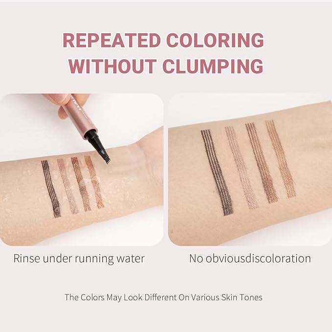 2024 New Magic Eyebrow Pencil, New 3D Waterproof Microblading Eyebrow Pencil Contouring Pen, 4-Tipped Precise Brow Pen, Long-Lasting Natural Fine Stroke Eyebrow Pen (b-black)