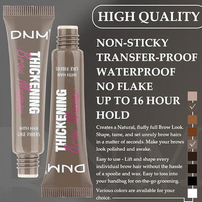Tinted Thickening Brow Mascara,Brow Fast Sculpt,Waterproof, Transfer-proof, Brush to Fill in Eyebrows and Cover Gray Hairs - Cruelty Free (2pcs 02 Cool Blonde &05 Cool Ash Brown)