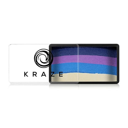 Kraze FX Dome Stroke - Twilight (25 gm), Professional 1-Stroke Split Cake, Hypoallergenic, Non-Toxic, Water Activated Face & Body Painting Makeup Supplies for Sensitive Skin, Kid Safe, Adults