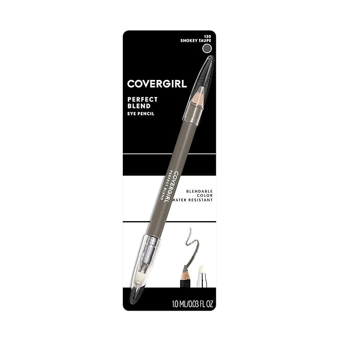 COVERGIRL Perfect Blend Eyeliner Pencil, Smoky Taupe 130 (1 Count) (Packaging May Vary) Eyeliner Pencil with Blending Tip
