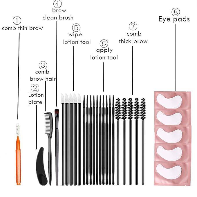 Libeauty Lash Lift And Tint Tools, Lash Lifting supplies, Brow Lamination Tools, DIY Eyelash Lifting Accessories At Home, Full Lash and Brow Brush Kit (Lash And Brow Accessories For Lift and Tint)