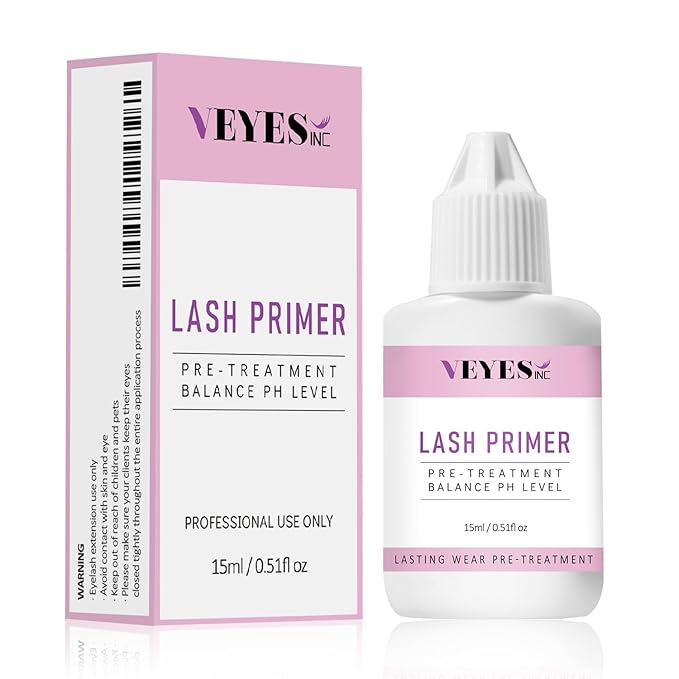 VEYES INC Lash Primer for Eyelash Extensions 15ml Professional Use Only Easy to Removes Proteins and Oils Increase Adhesive Bonding Power