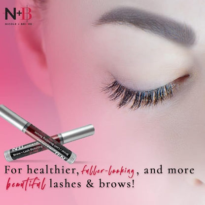Brow & Lash Serum – Natural Formula with Biotin, Squalene, Ubiquinone, Wheat & Soy Amino Acids, Provitamin B5 – Supports Thicker, Fuller Lashes and Brows – Made in The USA - 3 Pack