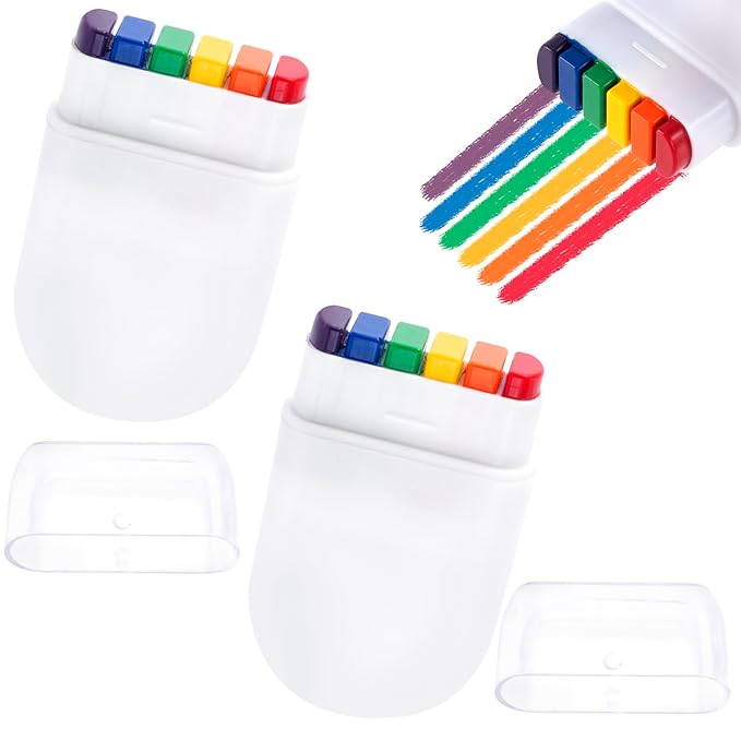 2 Rainbow Face Paint Sticks, Festival Makeup for Face, Body, Women, Men