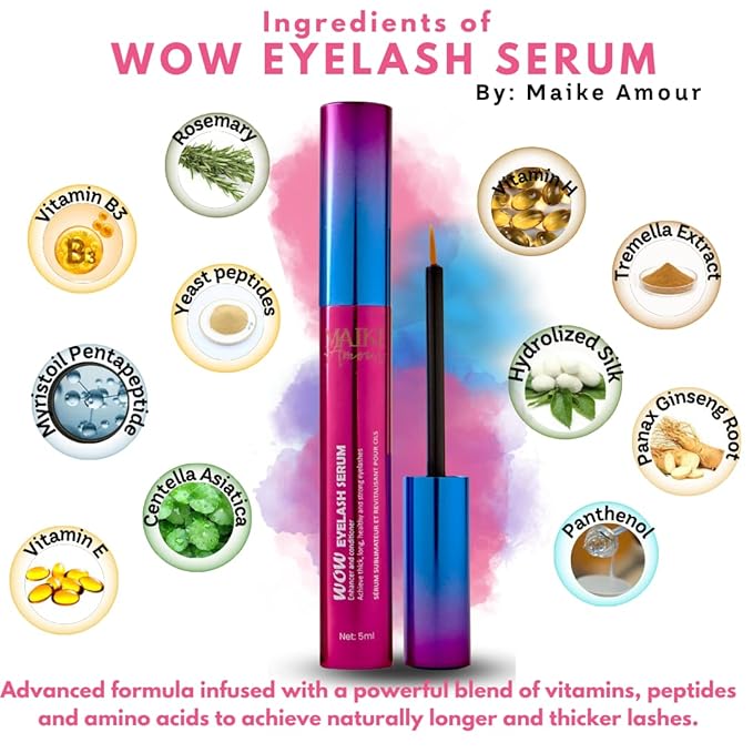 Premium Eyelash Growth Serum. Achieves thicker, longer, healthier and eyelashes and eyebrows. Eyelash enhancing serum for fuller lashes and brows. (5 mL)