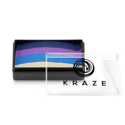 Kraze FX Dome Stroke - Twilight (25 gm), Professional 1-Stroke Split Cake, Hypoallergenic, Non-Toxic, Water Activated Face & Body Painting Makeup Supplies for Sensitive Skin, Kid Safe, Adults