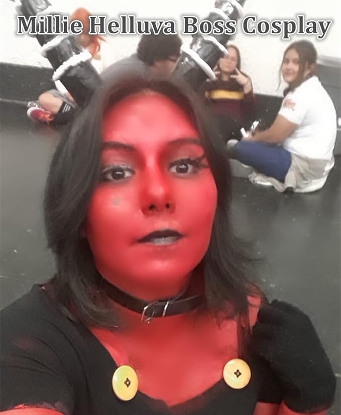 Mysense Red Face Body Paint Stick, Eye Black Stick for Sports Football Baseball Softball, Red Lipstick Facepaint Pen for Halloween SFX Millie Helluva Boss Cosplay Devil Makeup