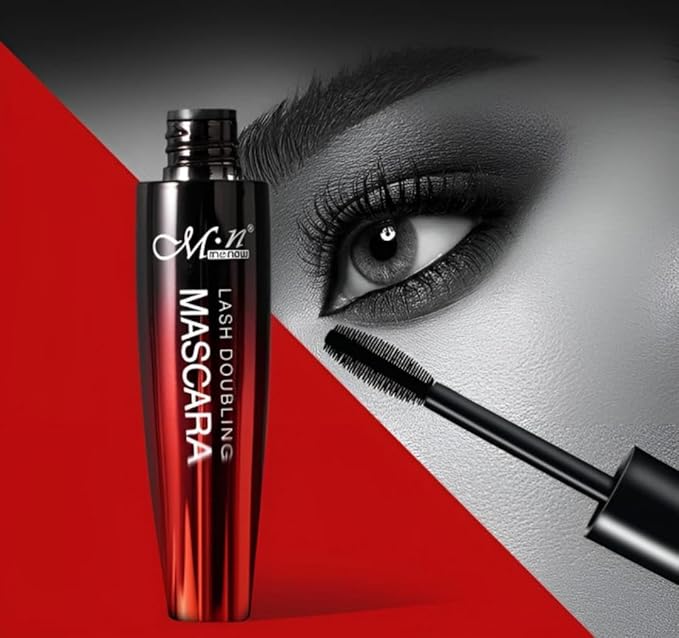 Menow 4D Mascara, False Lash Effect, Natural Volume, Waterproof & Smudgeproof