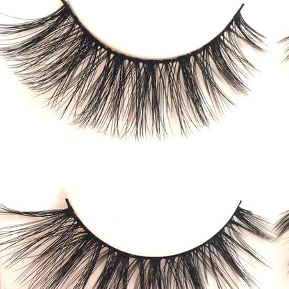 Imported Korea Fiber Faux Mink False Eye lashes Handmade Reusable Long Cross Volume Dramatic Lashes Natural Look Makeup Thick Black Fake EyeLashes