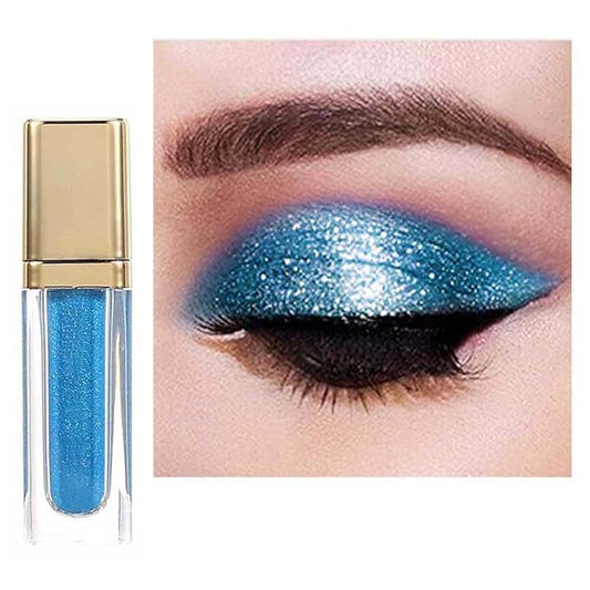 Kilshye Glitter Liquid Eyeshadow Shimmer Eye Shadow Metallic Eyeshadows High Pigment Eyes Shadow Long Lasting Waterproof Eyes Liquid Makeup for Women and Girls Pack of 1 (B- Blue 5)