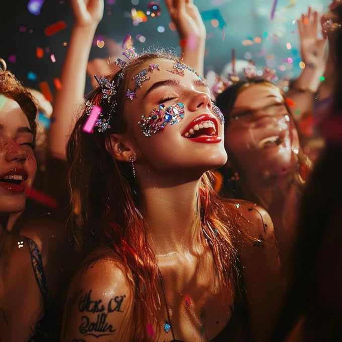 festival face gems Mermaid Face Jewels Stick On Rhinestone sticker Rave Accessories crystal body jewel tattoo stickers face gems for make up (aquamarine)