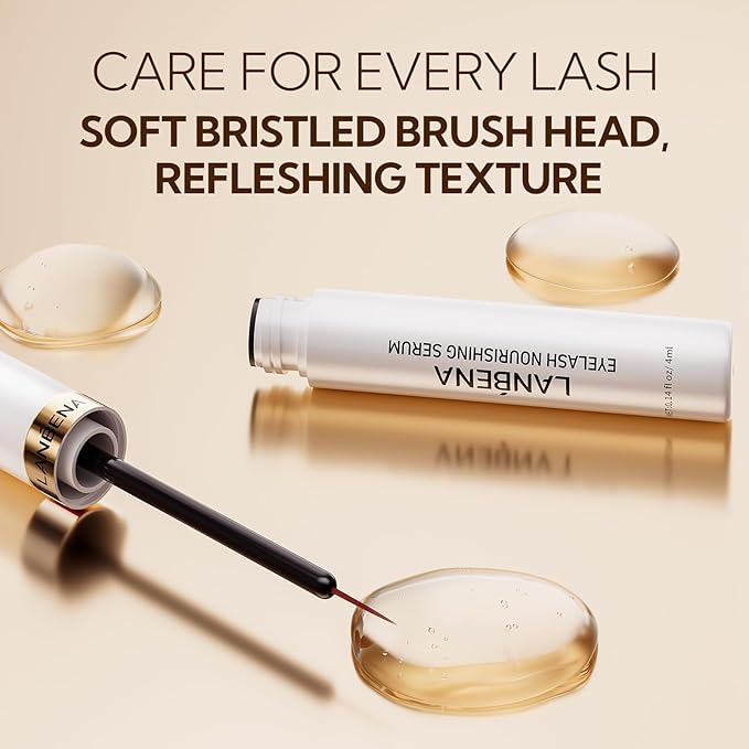 LANBENA Lash Serum, Rapid Eyelash Growth Serum, Lash Serum for Eyelash Growth Thickness, Stronger, Healthier Lashes & Brows, 4ml