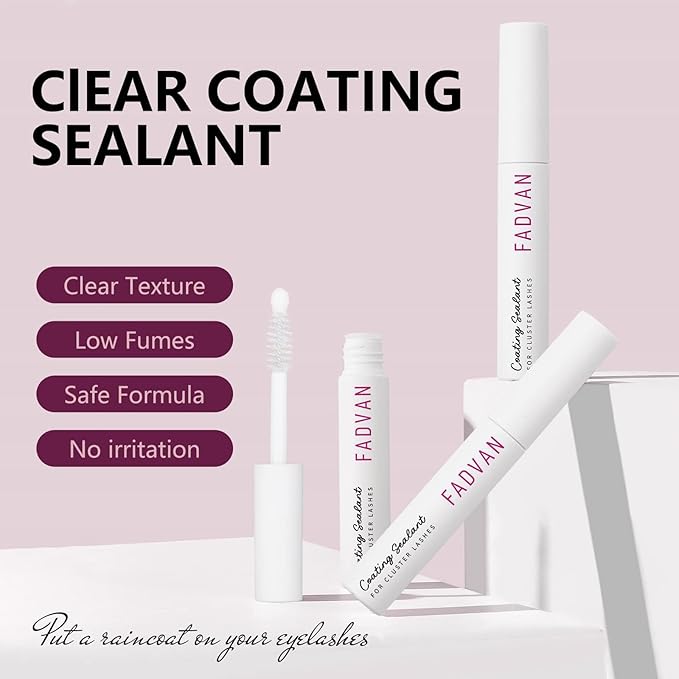 FADVAN Lash Sealant for Eyelash Extensions Overnighter Lash Sealer for DIY Coating Long-Lasting 2 Weeks (5ml, Clear)