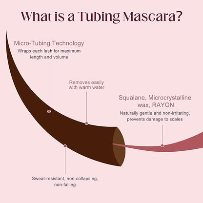 Unidollss Tubing Mascara Volume and Length Brown 2 Pcs Lengthening Long Lasting All Day, No Smudging, No Clumping, Washable Voluminous Tubing Mascara for 30+ Women, Gluten-free Safe for Sensitive Eyes