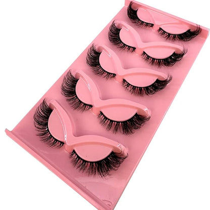HBZGTLAD New 3D Cat-Eye Mink Eyelashes Curled Winged Natural Realistic Messy End Eye Elongated Thick False Eyelashes Soft Fake Eyelashes (V4)