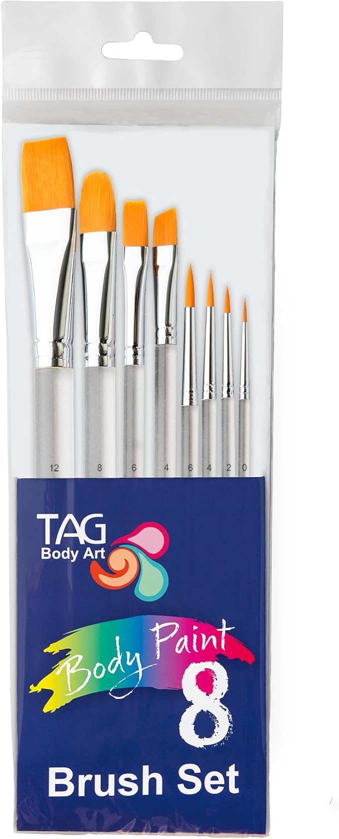 TAG Body Art Face and Body Paint Brush Set 8 Piece