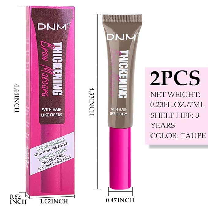 Tinted Thickening Brow Mascara,Brow Fast Sculpt,Waterproof, Transfer-proof, Brush to Fill in Eyebrows and Cover Gray Hairs - Cruelty Free - Light Medium Brown (2pcs 01 Taupe)