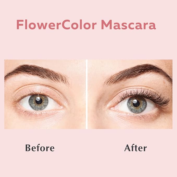 Ecco Bella Plant-Based Vegan Natural Glow Kit, Natural Lip Gloss (Power), FlowerColor Mascara (Brown)