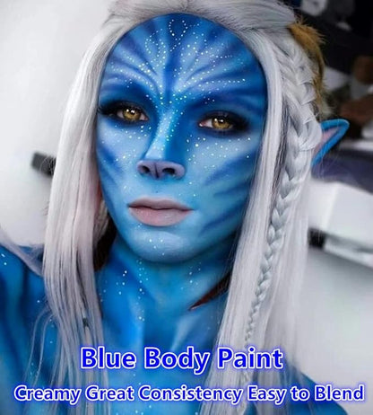 Go Ho Red Black and Royal Blue Face Body Paint Stick,Water Based Washable Hypoallergenic for Halloween Cosplay SFX Goths Vampires Clowns Zombies Makeup