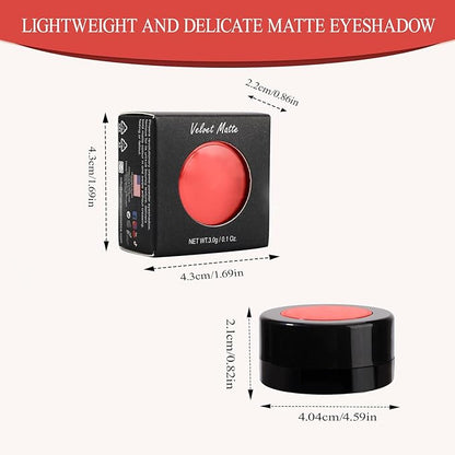 Single Red Eyeshadow, Pressed Powder Matte Eye-Shadow Palette Make-up, Blendable Long Lasting High Pigment Red Eye Makeup Halloween Eye Paint & Face Body Paint