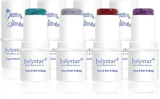 Body Glitter Stick, 4 PCS, Sparkling Holographic Mermaid Paint Sequins Shimmer Eyeshadow, Mermaid Holographic Glitter Gel, Waterproof Chunky Makeup Multiuse Glitter for Face Hair Nails, 034