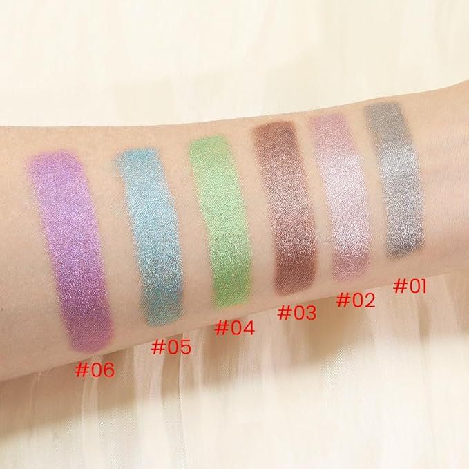 6Pcs Cream Eye Shadow Sticks Sets,Bronze Champagne Taupe Green Blue Violet Purple Shimmer Matte Pencil Eyeshadow Applicator Stick,Eye Shadow Brightener Stick Eye Makeup Palette Long Lasting Naturing