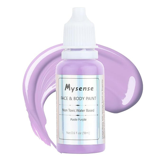 Mysense Pastel Purple Face Body Paint,Water Based Washable Face Paint,Non-toxic Cream Body Paint for Adults and Children,Purple Face Painting for Halloween SFX Ursula Costume Cosplay Makeup,0.6oz