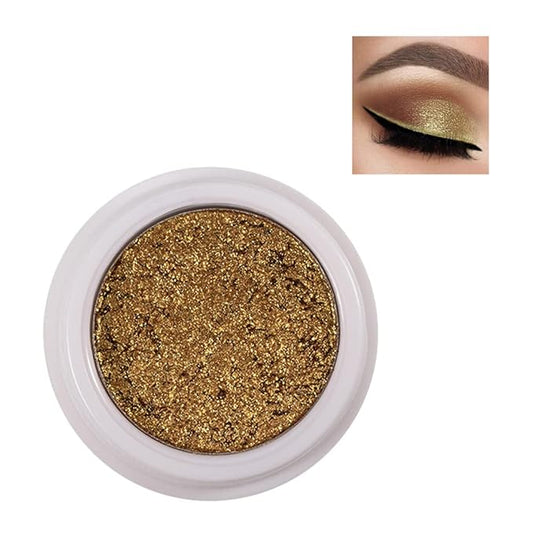 AKARY 12 Colors Glitter Eyeshadow, Mashed Potato Pearlescent Monochrome Eyeshadow Polarized Light Not Smudged Eye Shadow, Highly Pigmented Eye Makeup Cosmetics Gift for Women And Girls Eye Brightening Flash Powder (#11 Golden)