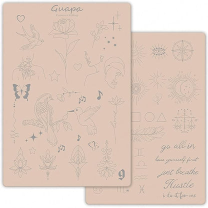 Guapa 2-Sided Printed 1.5MM Silicone Tiny Tattoo Practice Pad – Realistic & Durable for Precision Training