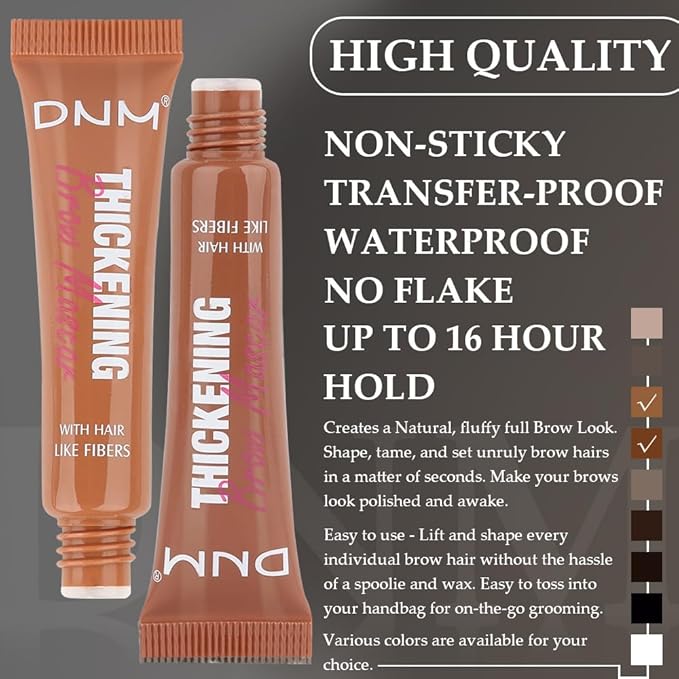Tinted Thickening Brow Mascara,Brow Fast Sculpt,Waterproof, Transfer-proof, Brush to Fill in Eyebrows and Cover Gray Hairs - Cruelty Free (2pcs 03 Auburn &04 Rich Auburn)