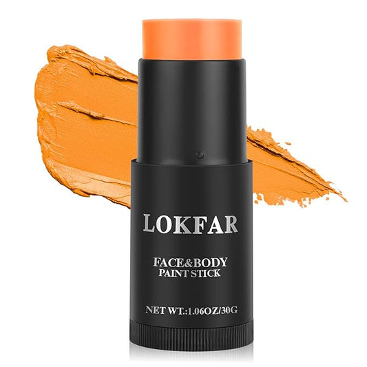 Orange Face Paint, Cream-based Body Paint Stick【Larger Capacity】【High Pigment】【Long Lasting】Professional Paint Makeup Product For Halloween/Masquerade/Cosplay/Movie Makeup, 1.06 Oz/30g