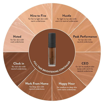 Mented Cosmetics Full-Time Eye Brightening Concealer for Women, Lightweight Full-Coverage Eye Makeup Concealer, Under Eyes Make Up Corrector, Blemishes & Contour, Happy Hour + Side Hustle