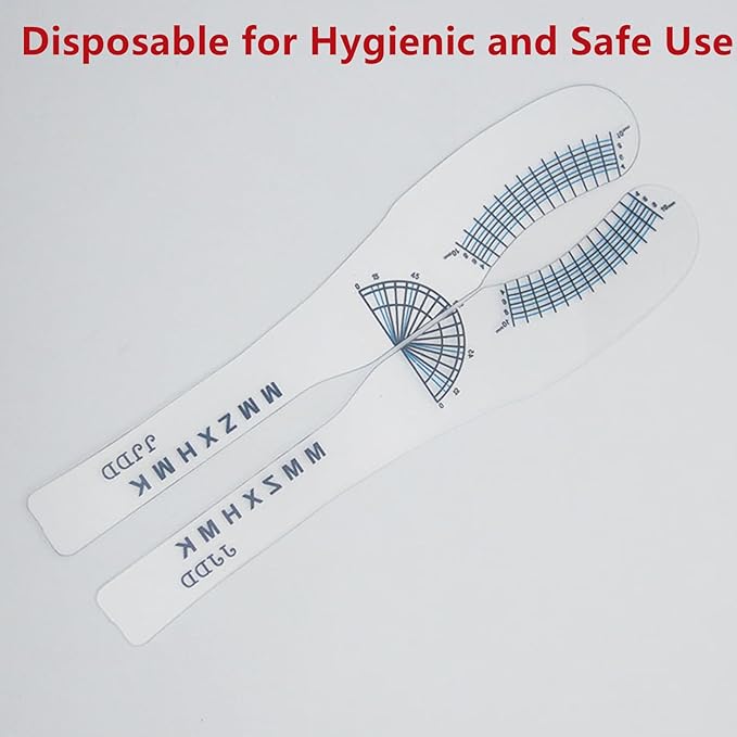 6 Pcs Eyebrow Ruler, Disposable Eyelash Measuring Ruler Eyelash Stencils Ruler Eyelashes Length Curling Degree Ruler Professional Lashes Symmetrical Positioning Extension Styling Tool