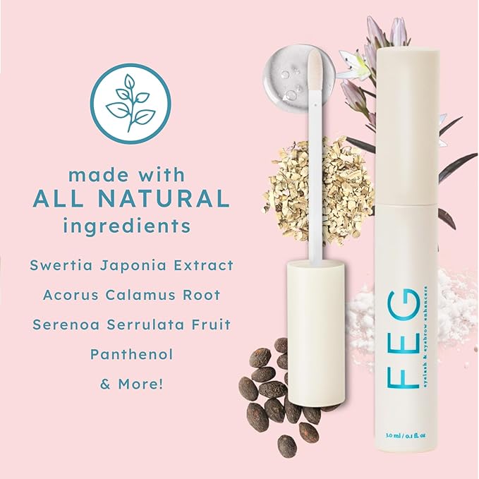 FEG Eyebrow Enhancer Growth Serum for Thicker Brows | Natural Brow Enhancing Serum for Growing and Thickening Eyebrows | Stimulates Natural Growth | 3ml | Single Pack
