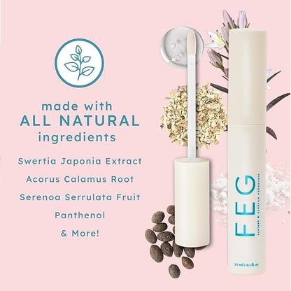 FEG Eyebrow Enhancer Growth Serum for Thicker Brows | Natural Brow Enhancing Serum for Growing and Thickening Eyebrows | Stimulates Natural Growth | 3ml | Single Pack