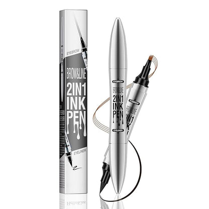 2 in 1 Magic Eyebrow Pencil, 4 Tip Microblade Eyebrow Pen Microblading Eyebrow Pencil Contouring Pen for Natural Daily Look Eyebrow Makeup
