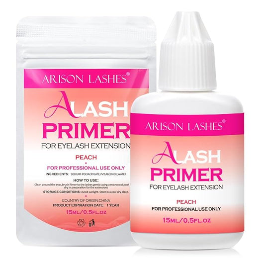 Lash Primer for Eyelash Extensions15ML Eyelash Primer Increase Lash Adhesive Bonding Power Pretreatment for Semi Permanent Lash Extension Ideal for Extend Lash Glue Retention Time(PEACH)