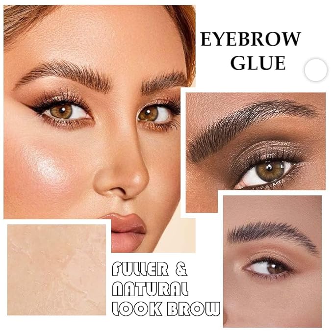 Tinted Thickening Brow Mascara,Brow Fast Sculpt,Waterproof, Transfer-proof, Brush to Fill in Eyebrows and Cover Gray Hairs - Cruelty Free - Light Medium Brown (1 Pack) (1pc 09 transparent brow glue)