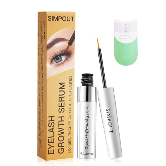 Eyelash Growth Serum - Fuller & Longer Looking Eyelashes Lash Enhancing Serum, Voluminous Lengthening Natural Lash Enhancer, Vegan & Cruelty-Free (Silver)