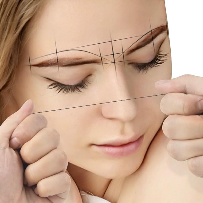Pre-Inked Eyebrow Mapping String, 30 Meters Brow Thread, for Semi Permanent Makeup, Microblading, Liquid Eyeliner (Black)