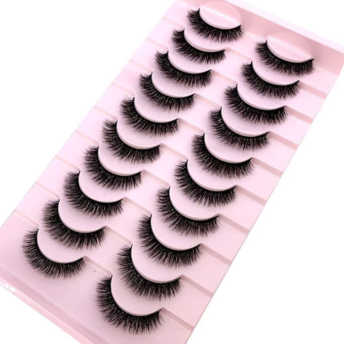 HBZGTLAD Soft Mink Eyelashes 3D Curl Winged End Eye Elongated Fake Lashes Thick Handmade Natural False Eyelash Messy Cross Lash Wholesale (FT-02)