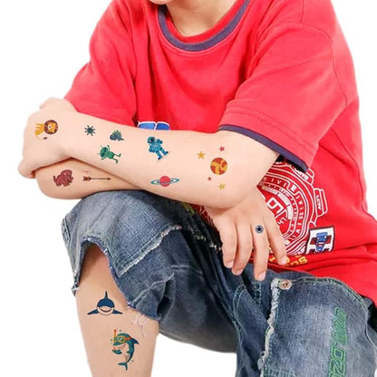 (Pack of 10 Sheets) UFO ET Spacecraft Waterproof Temporary Tattoo Stickers for Kids Boys and Girls, Party Favors Decorations