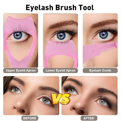Abnaok 3 Pack Eye Makeup Tool Kit, Eyelashes Tools Mascara Shield Applicator Guard，Eyeliner Stencils and Eyebrow Stencils Kit for Beginners