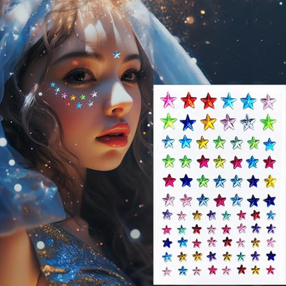 Eye Corners Face Jewels Stars Bindi Rhinestone Festival Face Gems Tattoo Decorations Jewels Body Glitter Crystal Sticker Temporary Face Tattoo