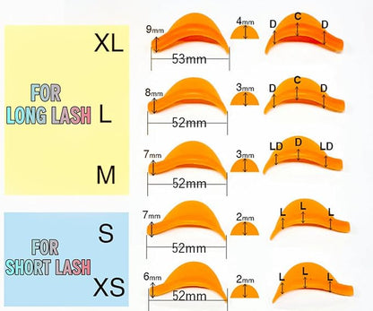 Flex C Lash Lift Pads Eyelash Lifting Shields mix 5 Sizes Lamination Roller Guards Soft Silicone Pad Make Lash Perm Easier More Than 100 Application Beautiful Lami Perming Result Won't Eyes