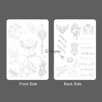 2 Pcs Tiny Tattoo Practice Skins, Small Deluxe Mini Silicone Finger Semi Permanent Tattoo Latex Pad for Training (Tiny #1 - White Pad -2PCS)