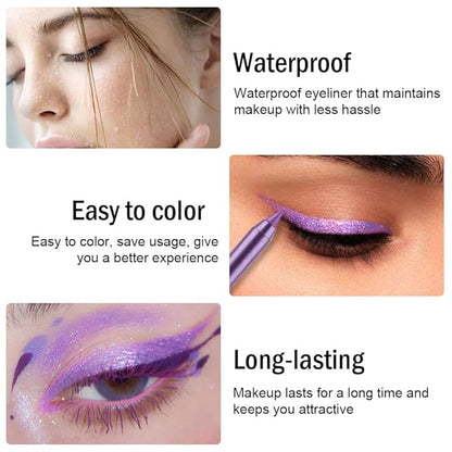evpct Magic Purple Gel Eyeliner Pencil for Women Waterline Waterproof Smudge Proof Eye Makeup Liners, Purple Mascara Eye Liner Gel Liner Eyeliner with Sharpener delineador de ojos contra el agua 13
